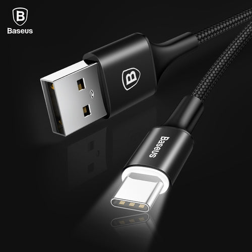 Baseus LED Fast Charging Type C Cable For Samsung, Xiamo, Sony and more