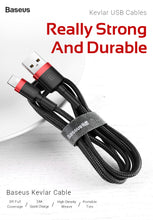 Load image into Gallery viewer, Baseus Kevlar USB Fast Charging Cable for iPhone and iPad