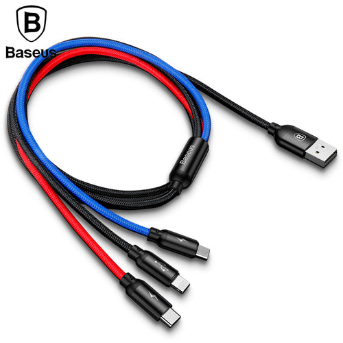 Baseus Three Primary Colors 3-in-1 Rapid Charging Cable