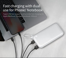 Load image into Gallery viewer, Baseus 20000mAh Power Bank For All iPhones,  Samsung + Dual QC3.0 Quick Charger for MacBook and Notebooks